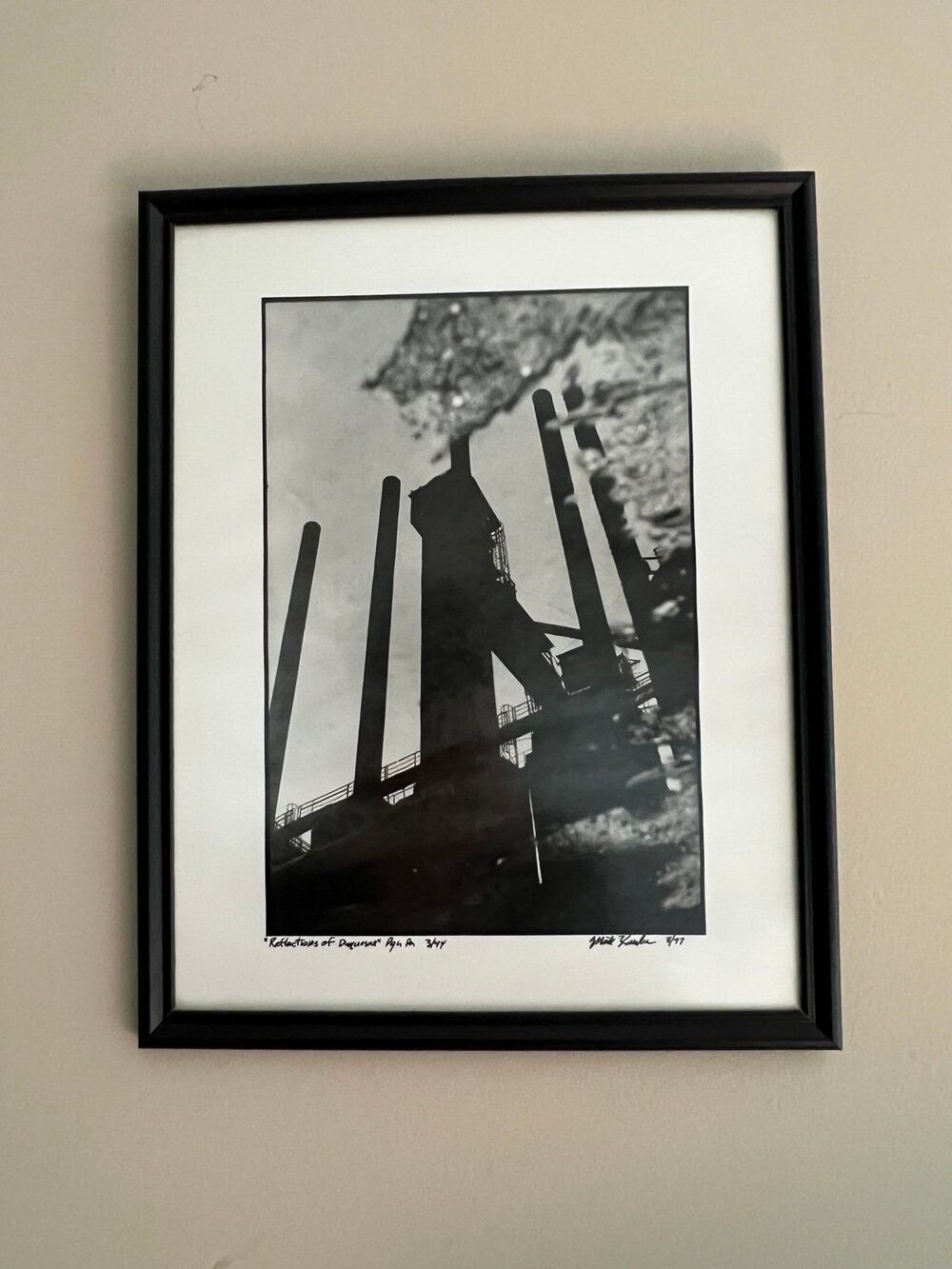1977 VTG Reflections of Duquesne Smokestacks Pittsburg, PA Photograph Mike Kenna